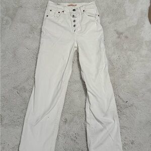 Levi’s high rise white straight leg jeans size 26